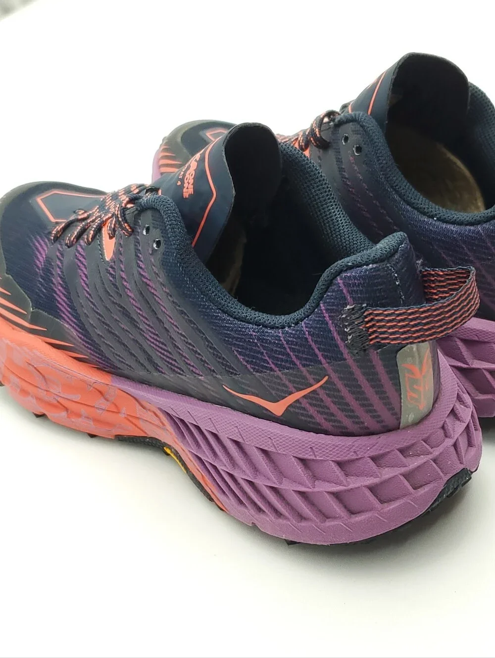 Hoka One One Speedgoat 4 Trail Running Shoes Women Size 7 Outer Space Hot Coral